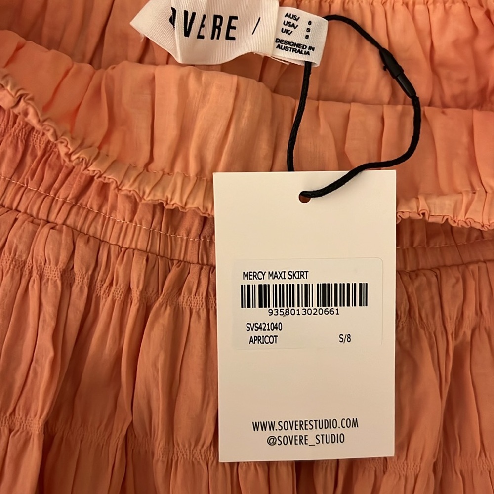 SOVERE Mercy Maxi Skirt in Apricot NWT size S - Picture 5 of 5